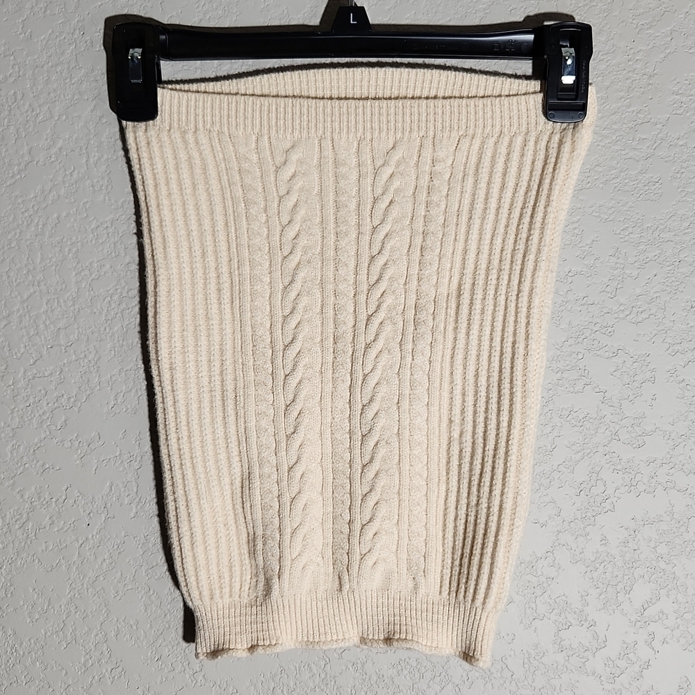 Shein Shirt Womens Size S Tube Top Cable Knit Sweater Off White
